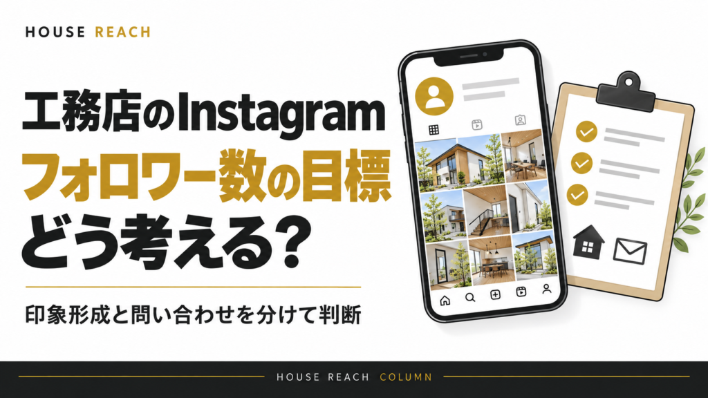 工務店のInstagramのフォロワー目標と、問い合わせの成果を分けて判断する