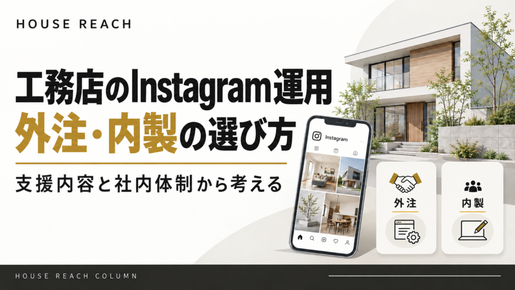 工務店のInstagram運用：外注・内製の選び方。支援内容と社内体制から考える