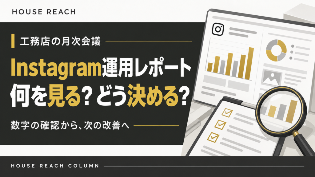 工務店のInstagram運用レポート：月次会議で見る数字と判断の順序