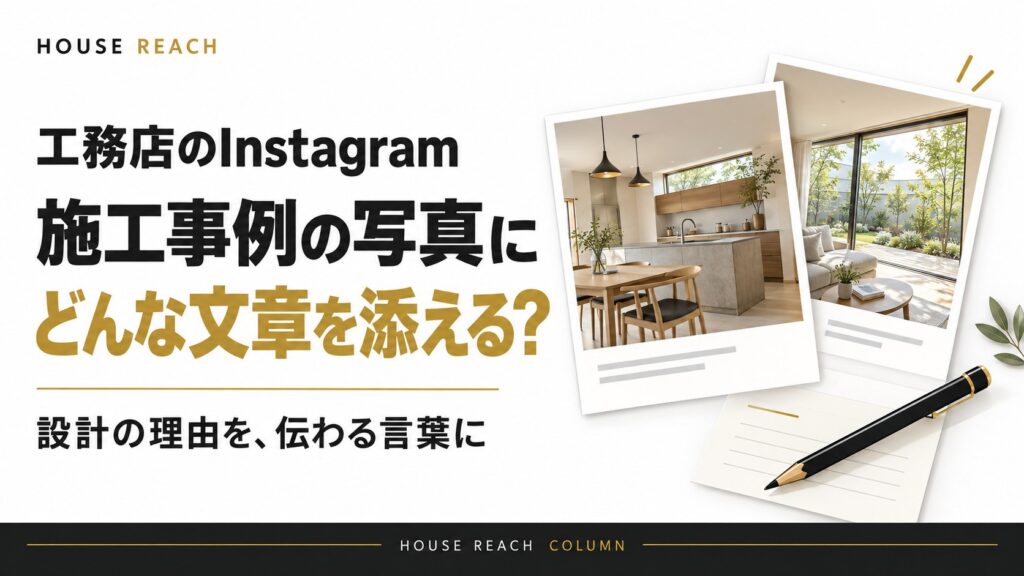 工務店のInstagram施工事例の写真に、どんな文章を添える？設計の理由を伝わる言葉に。